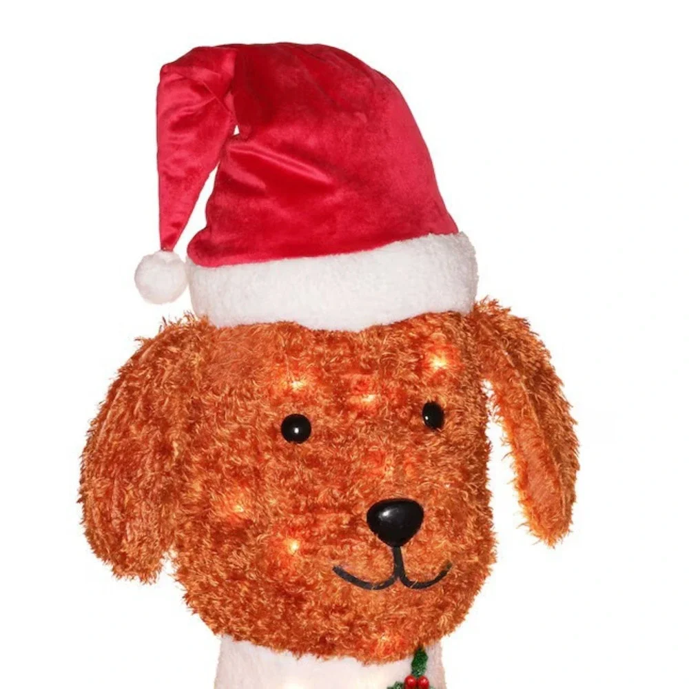 4 FT Lighted Labradoodle Holiday Living Yard Tinsel Outdoor Christmas Decoration